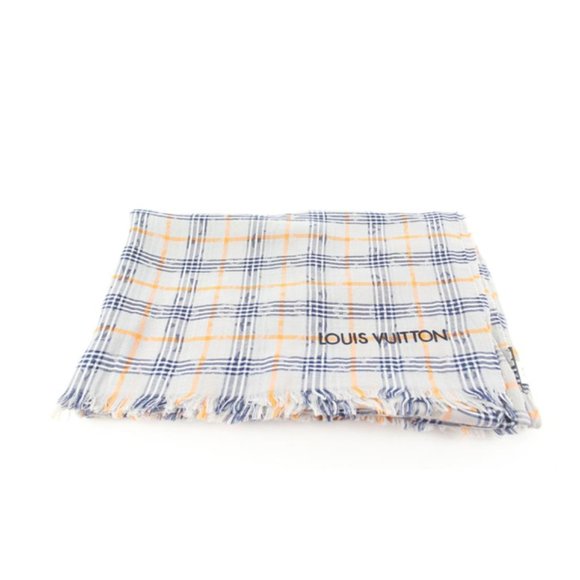 Louis Vuitton Monogram Plaid Logo Scarf 693lvs319 - Picture 1 of 12